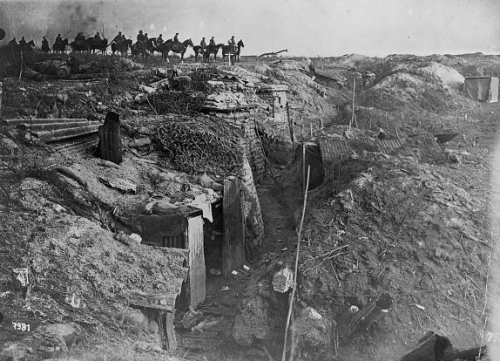 Side view of a trench